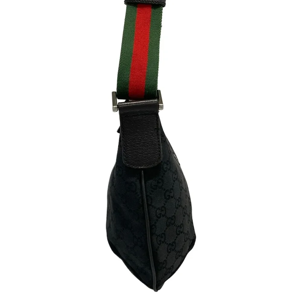 Gucci GG Pattern, Shelly (Web) Shoulder Bag 181092 Black Green Red Jacquard